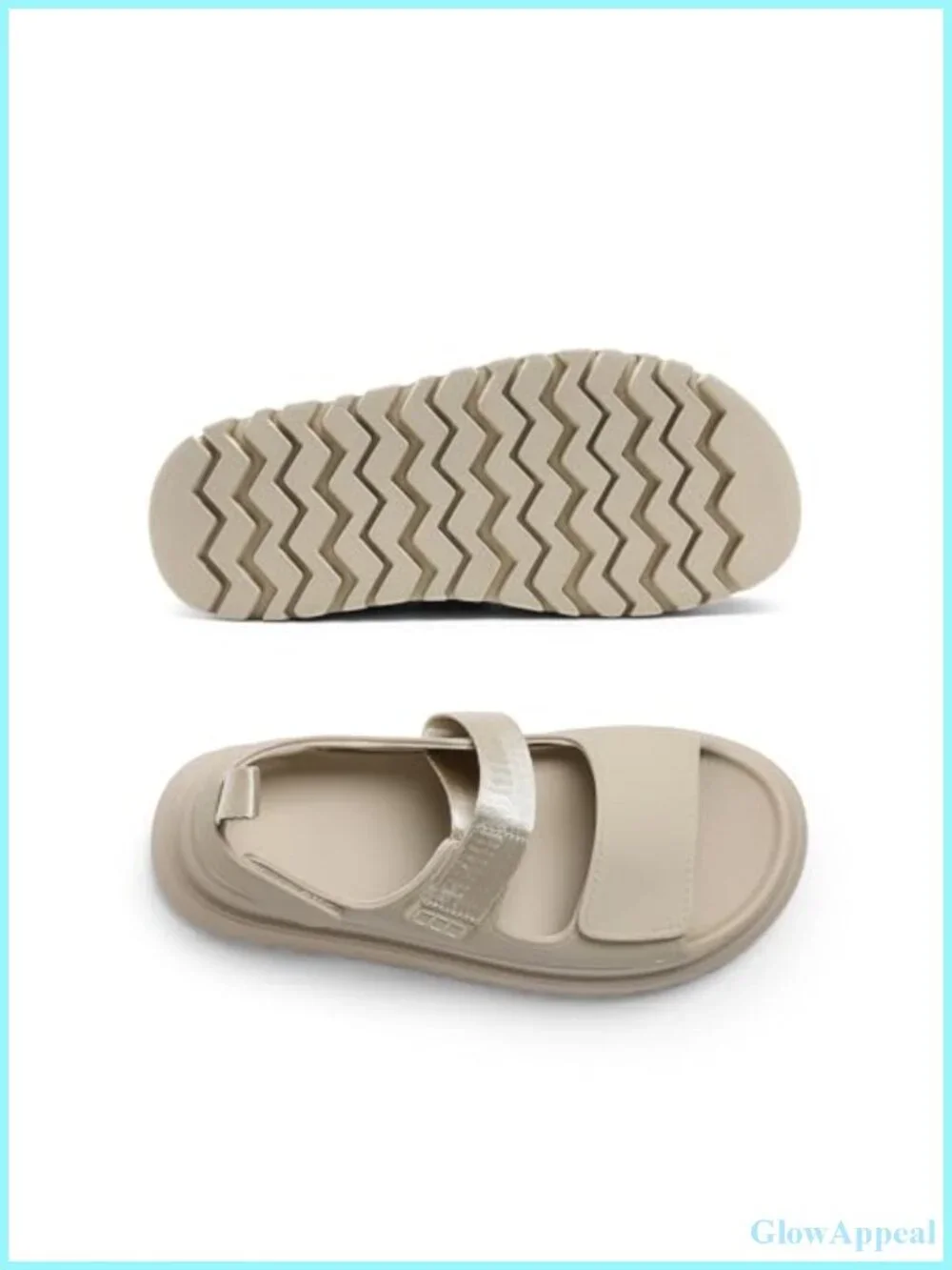 Women's Platform Flat Sandals Multi-Strap Hook & Loop Casual Summer Shoes